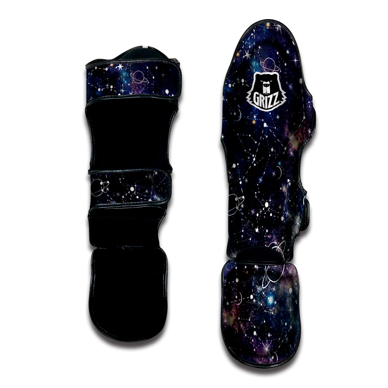 Space Constellation Galaxy Print Muay Thai Shin Guards-grizzshop