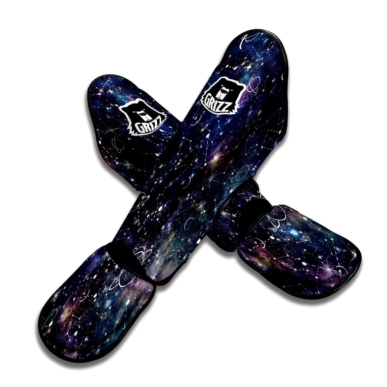 Space Constellation Galaxy Print Muay Thai Shin Guards-grizzshop