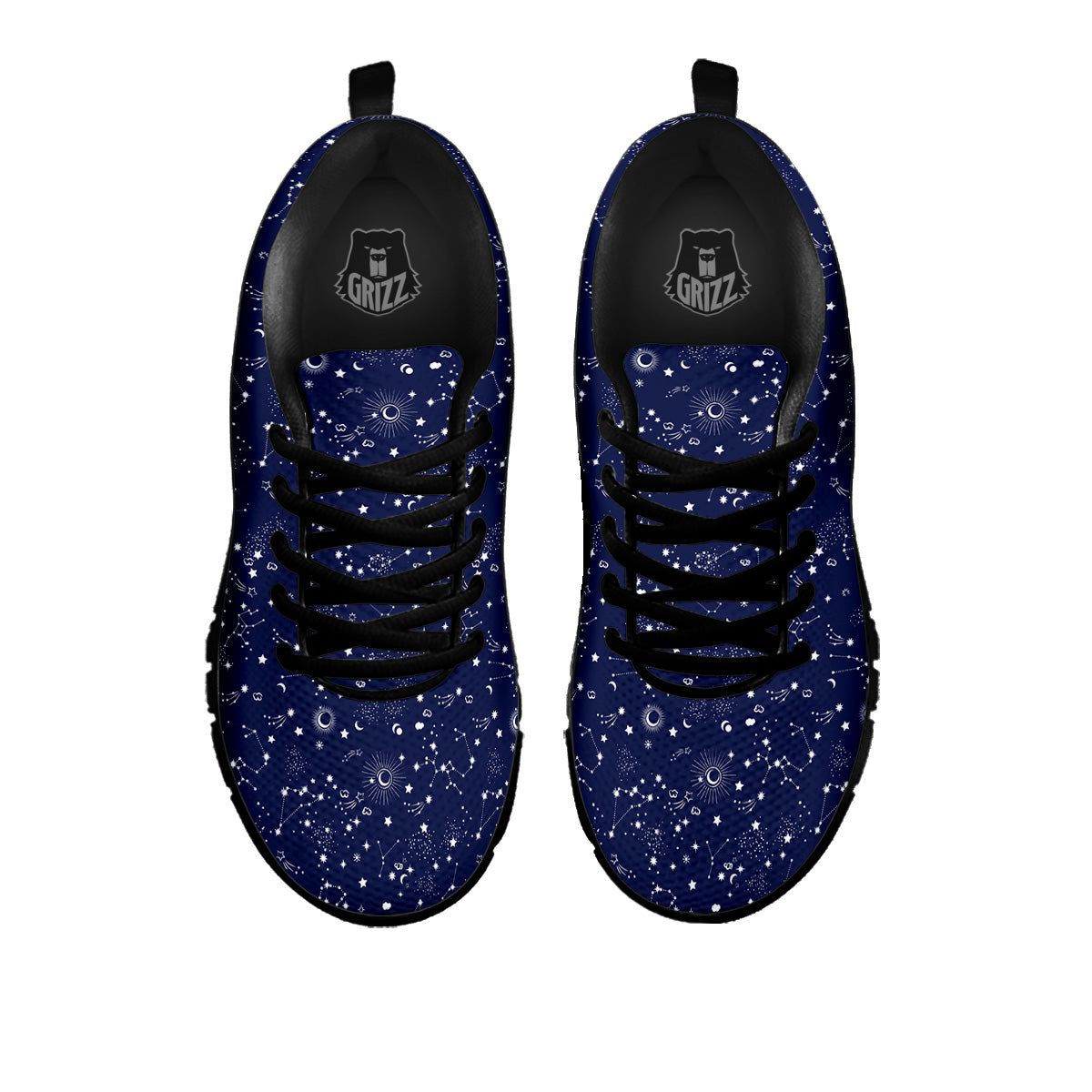 Space Constellation Print Pattern Black Sneaker-grizzshop