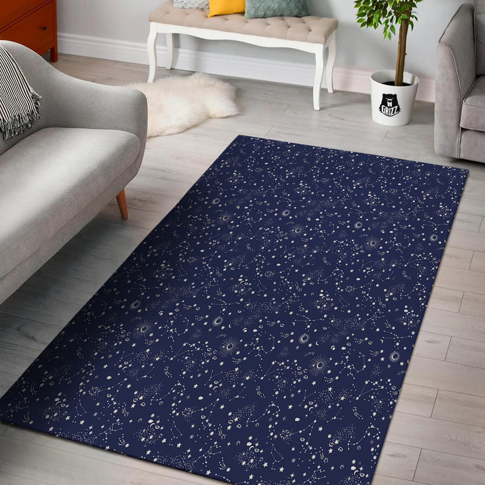 Space Constellation Print Pattern Floor Mat-grizzshop