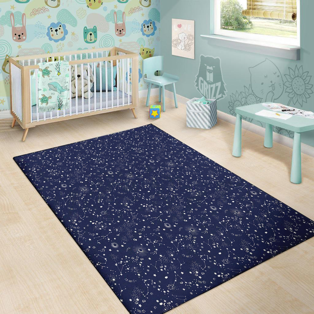 Space Constellation Print Pattern Floor Mat-grizzshop
