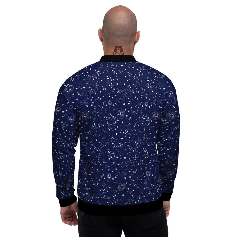Space Constellation Print Pattern Men's Bomber Jacket-grizzshop
