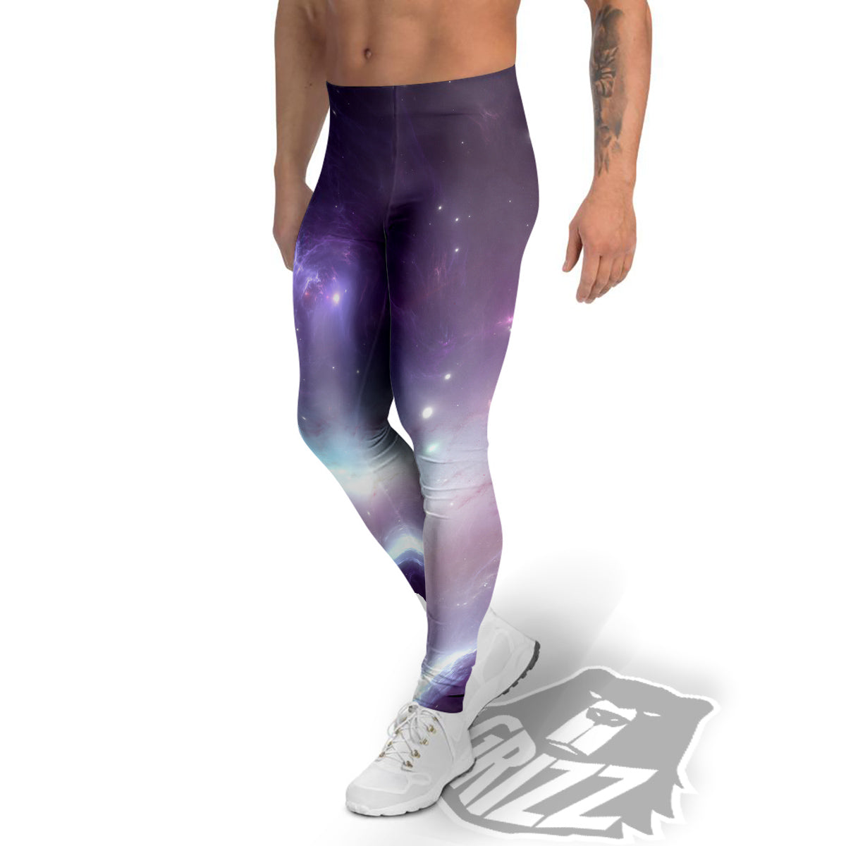 Space Cosmic Print Men's Leggings-grizzshop