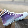 Space Cosmic Print White High Top Shoes-grizzshop