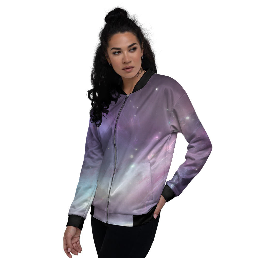 Space Cosmic Print Women's Bomber Jacket-grizzshop
