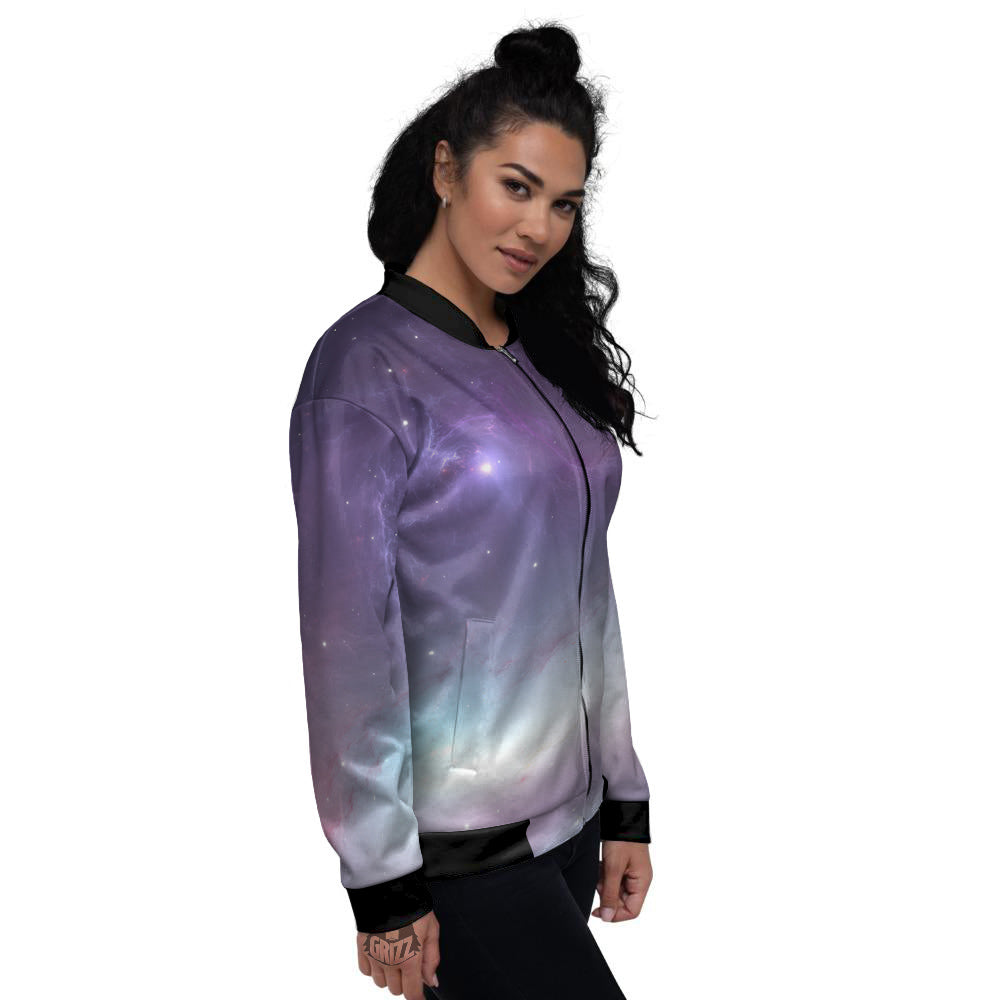 Space Cosmic Print Women's Bomber Jacket-grizzshop