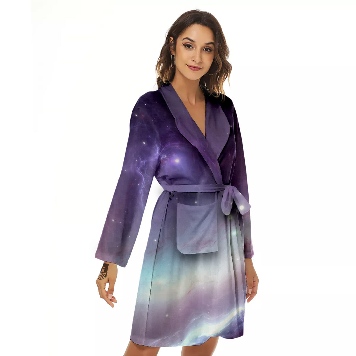 Space Cosmic Print Women's Robe-grizzshop