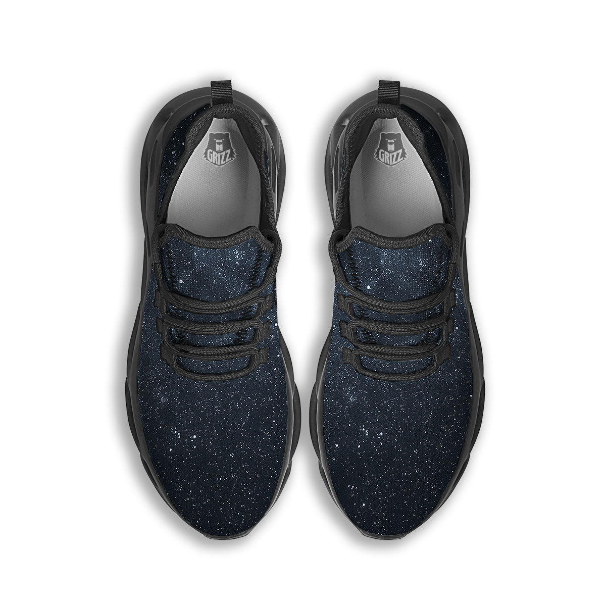 Space Dark Print Black Running Shoes-grizzshop