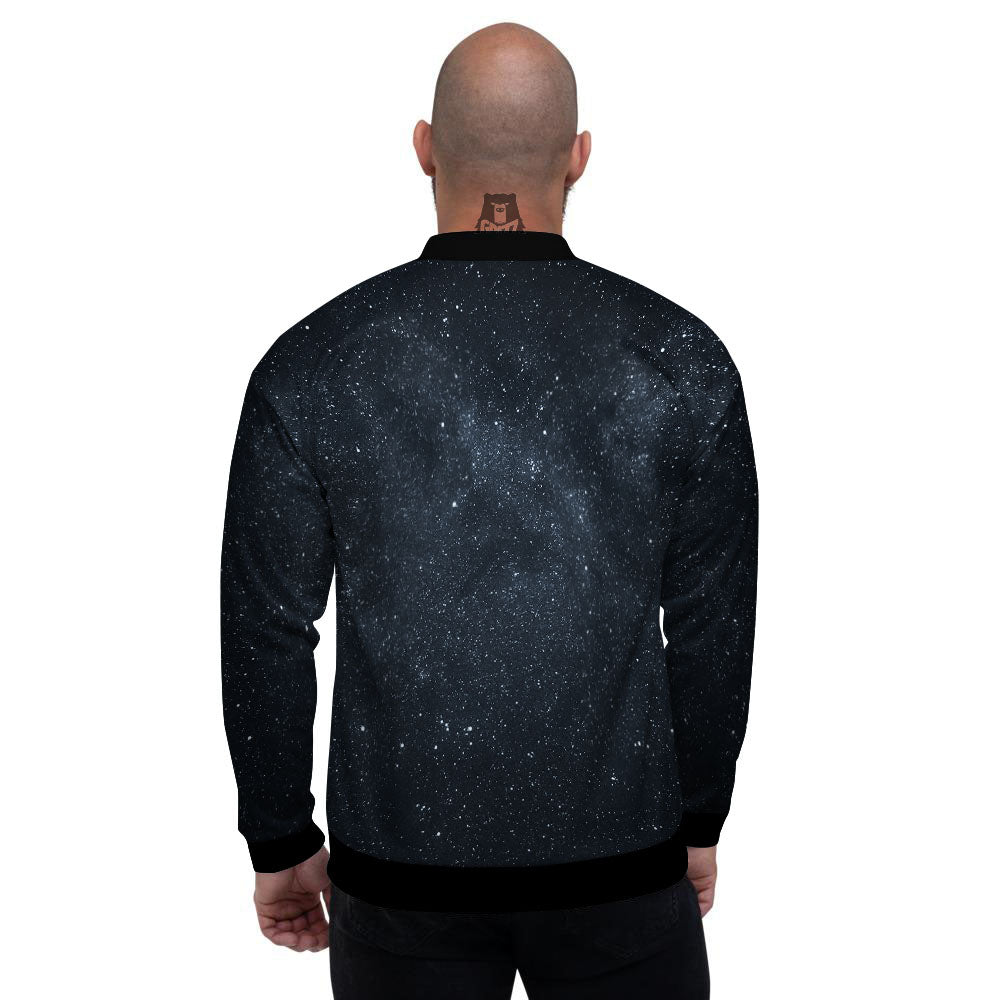 Space Dark Print Men's Bomber Jacket-grizzshop