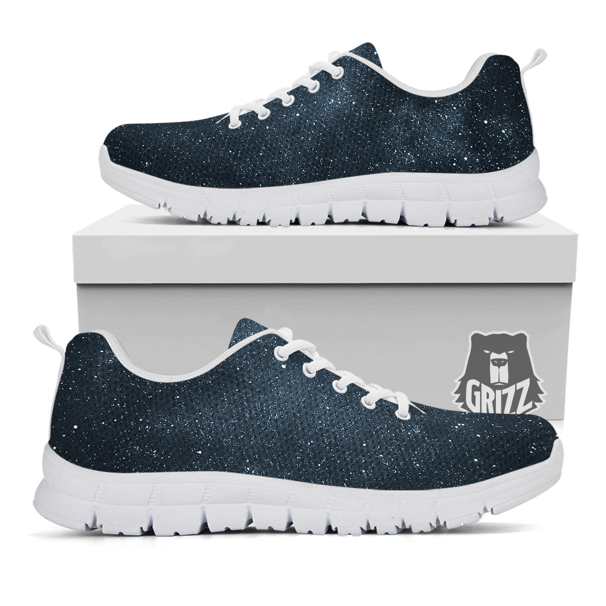 Space Dark Print White Sneaker-grizzshop