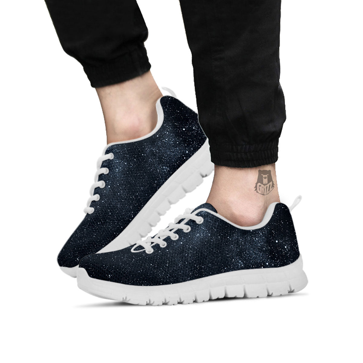 Space Dark Print White Sneaker-grizzshop