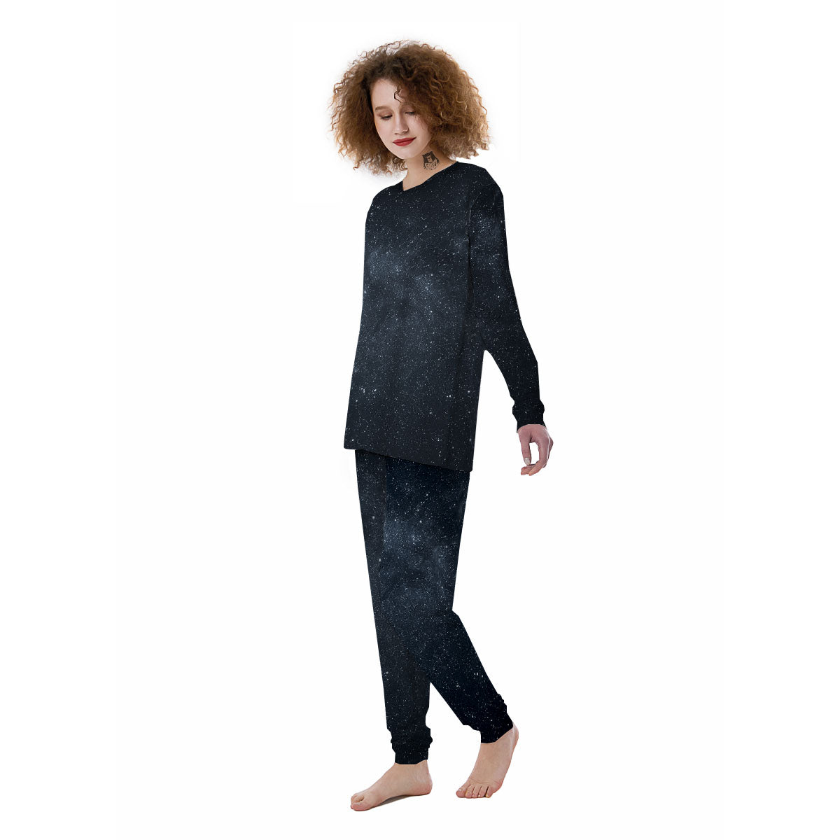 Space Dark Print Women's Pajamas-grizzshop