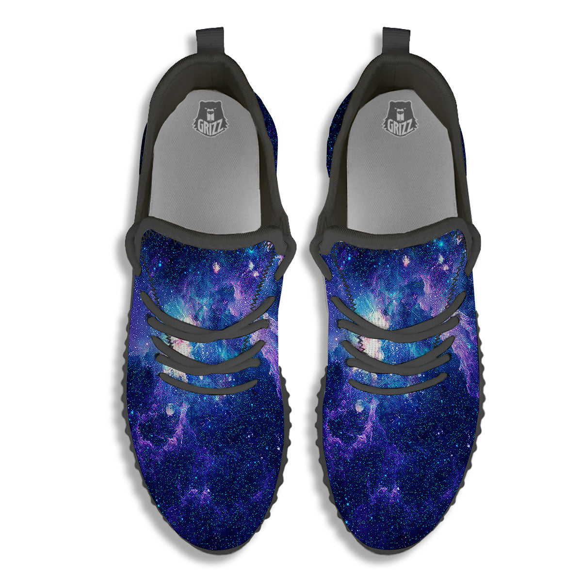 Space Deep Print Black Walking Shoes-grizzshop