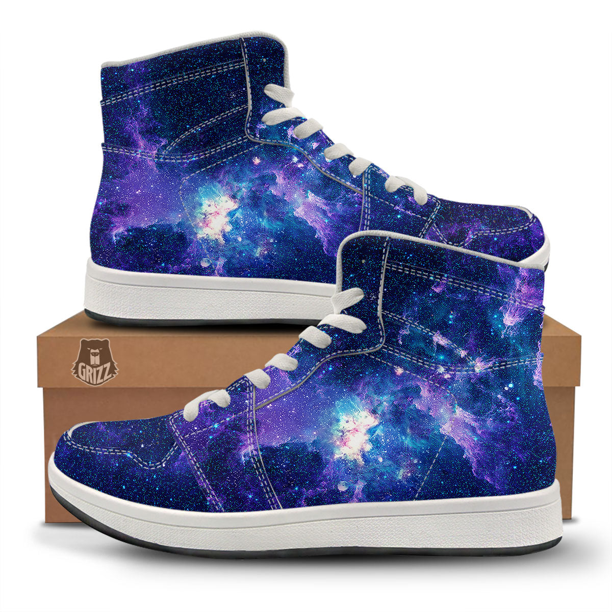 Space Deep Print High Top Sneakers-grizzshop