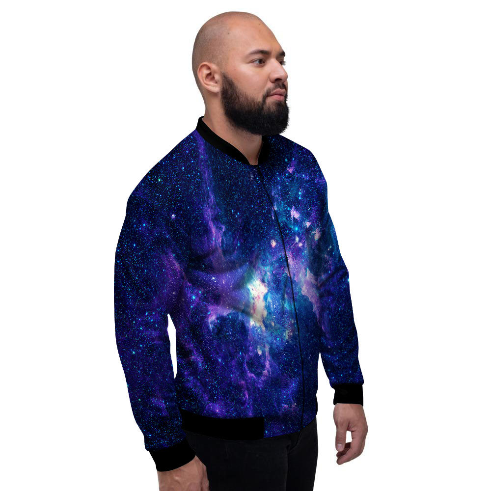 Space Deep Print Men's Bomber Jacket-grizzshop