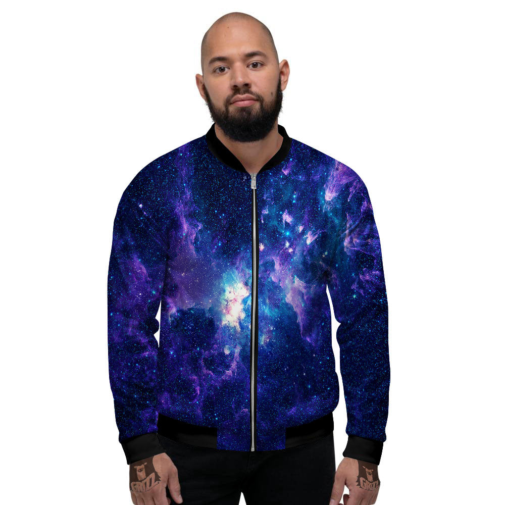 Space Deep Print Men's Bomber Jacket-grizzshop