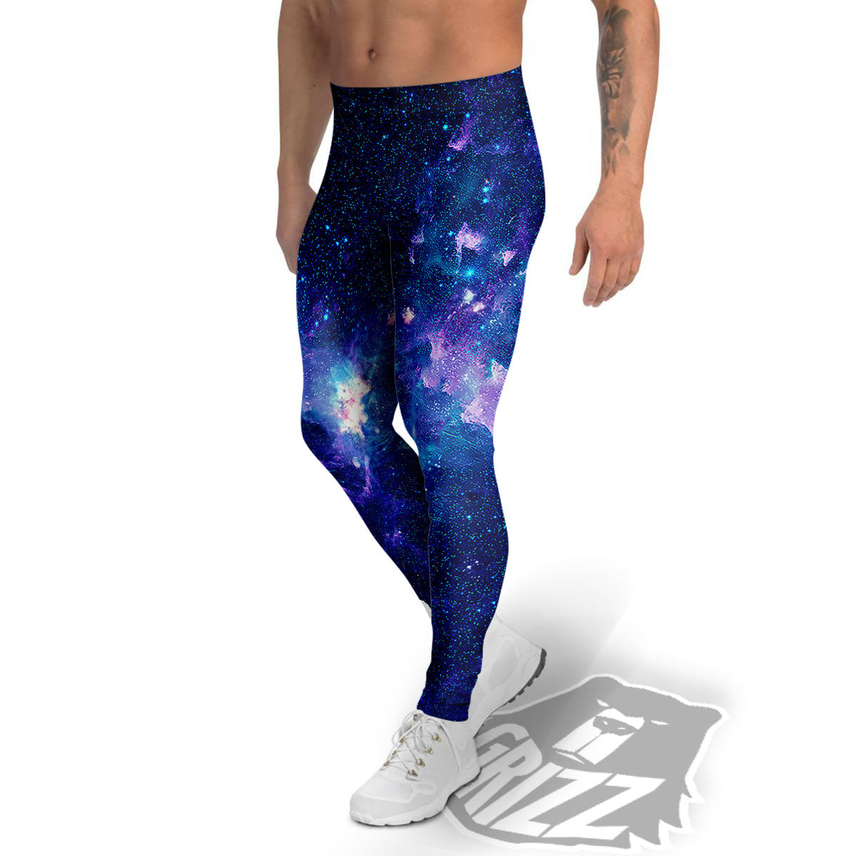 Space Deep Print Men's Leggings-grizzshop