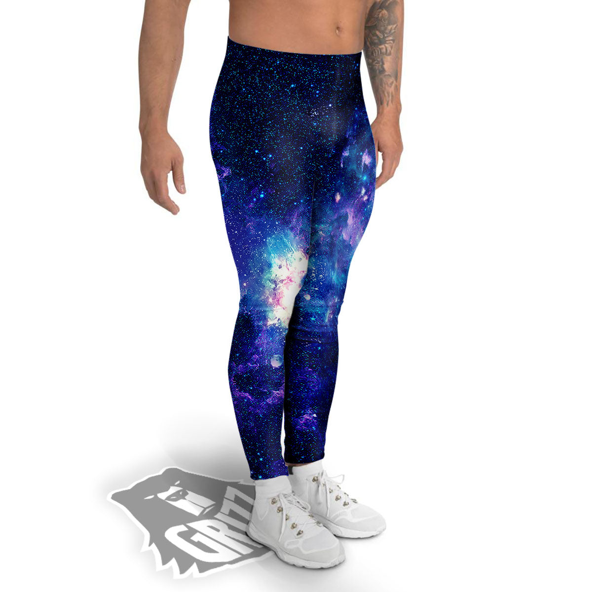 Space Deep Print Men's Leggings-grizzshop