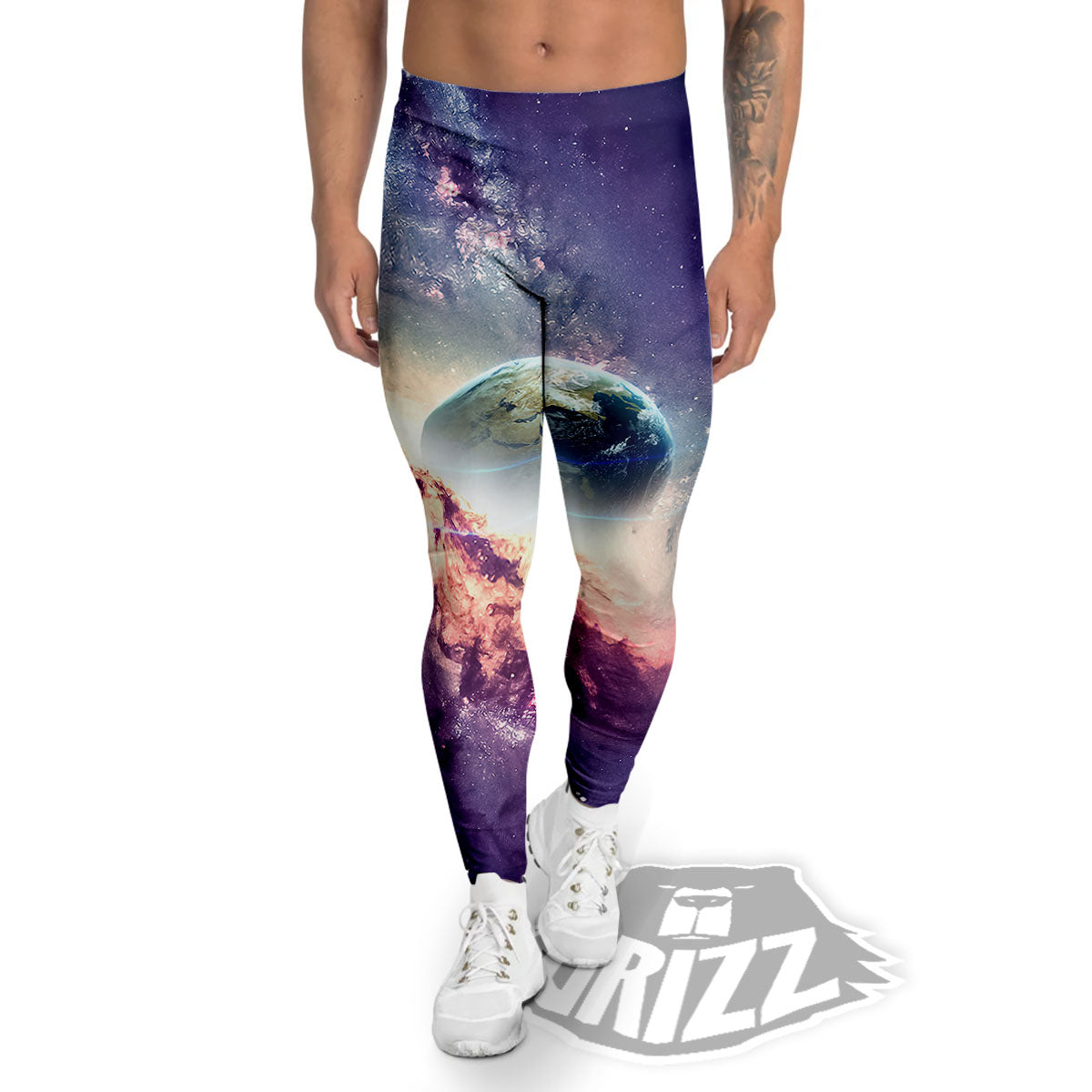 Space Endless Print Men's Leggings-grizzshop