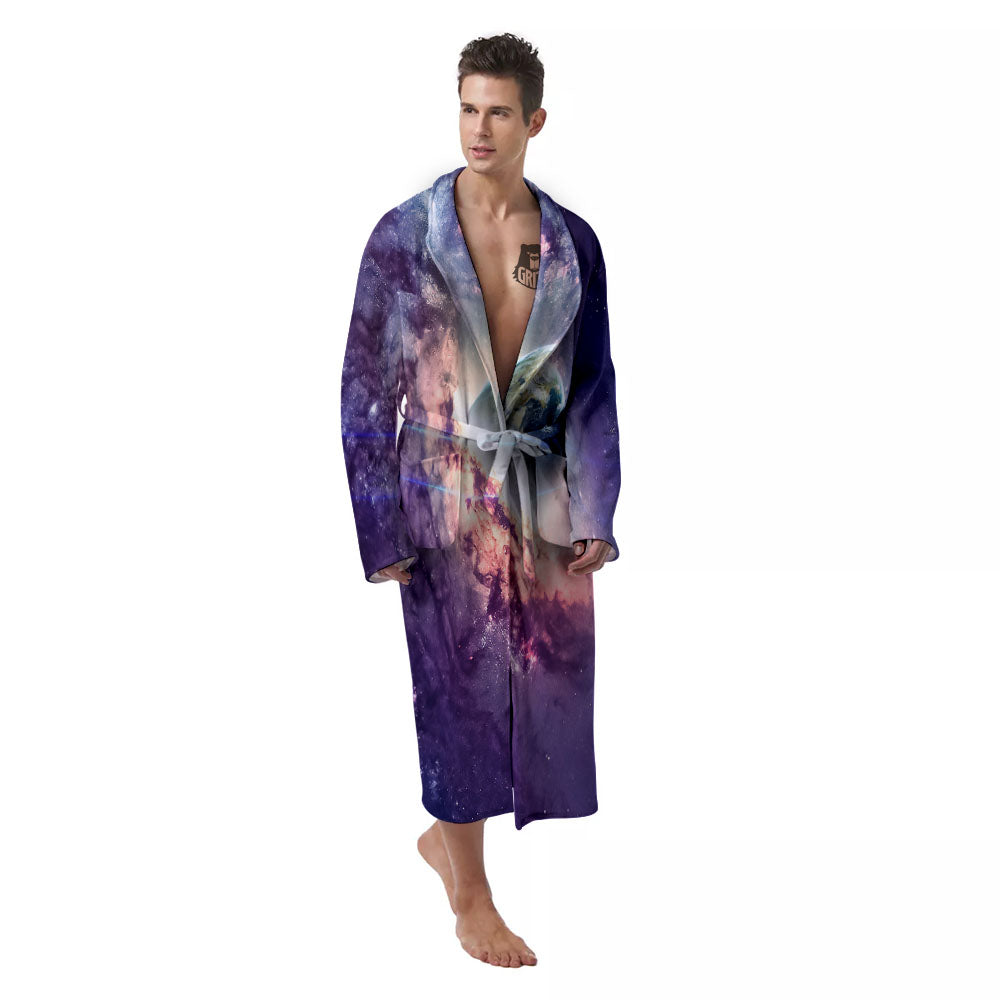 Space Endless Print Men's Robe-grizzshop