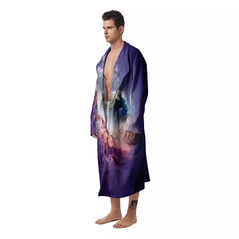 Space Endless Print Men's Robe-grizzshop