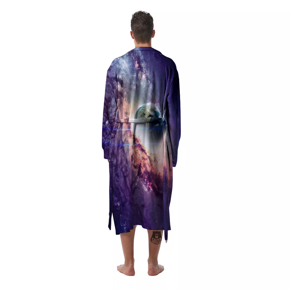 Space Endless Print Men's Robe-grizzshop