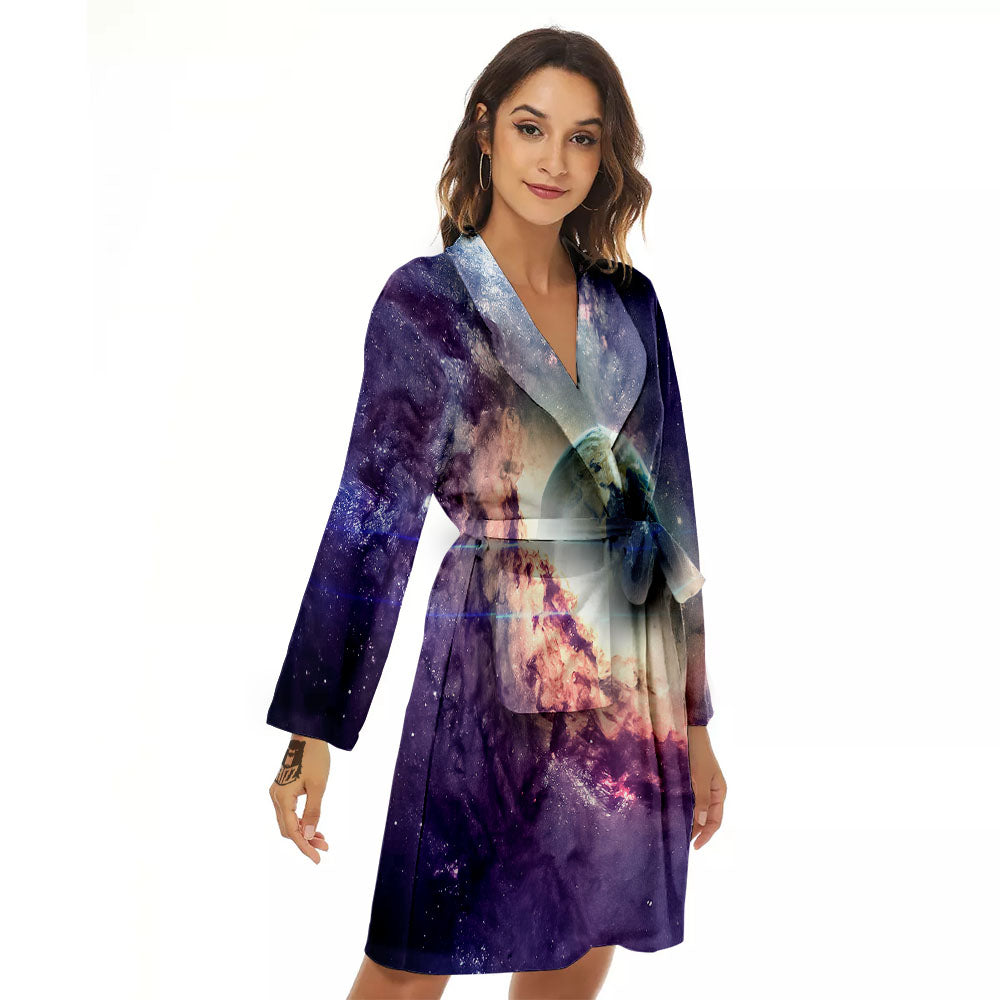 Space Endless Print Women's Robe-grizzshop