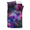 Space Galaxy Purple Stardust Print Duvet Cover Bedding Set-grizzshop