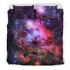 Space Galaxy Purple Stardust Print Duvet Cover Bedding Set-grizzshop