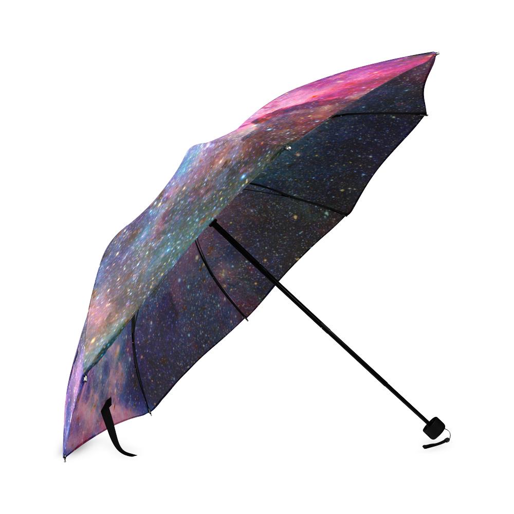 Space Galaxy Purple Stardust Print Foldable Umbrella-grizzshop