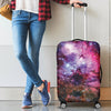 Space Galaxy Purple Stardust Print Luggage Cover Protector-grizzshop