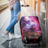 Space Galaxy Purple Stardust Print Luggage Cover Protector-grizzshop