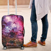 Space Galaxy Purple Stardust Print Luggage Cover Protector-grizzshop