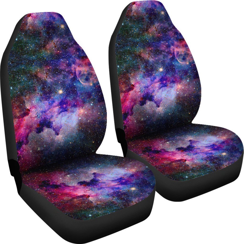 Space Galaxy Purple Stardust Print Universal Fit Car Seat Cover-grizzshop