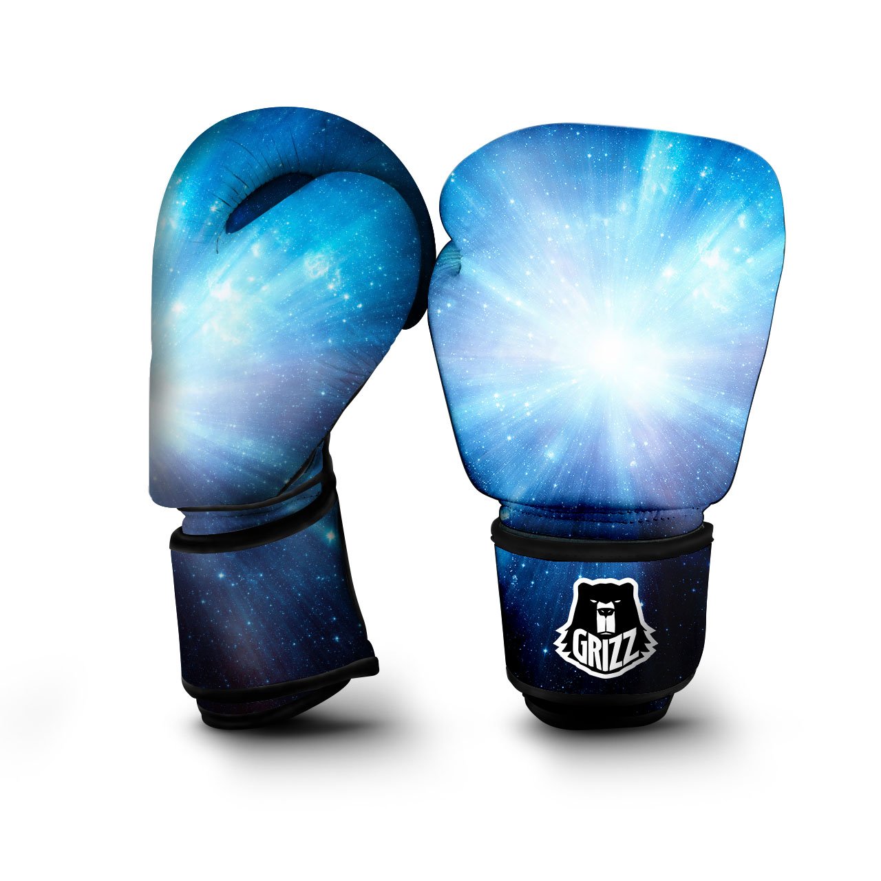 Space Light Blue Print Boxing Gloves-grizzshop