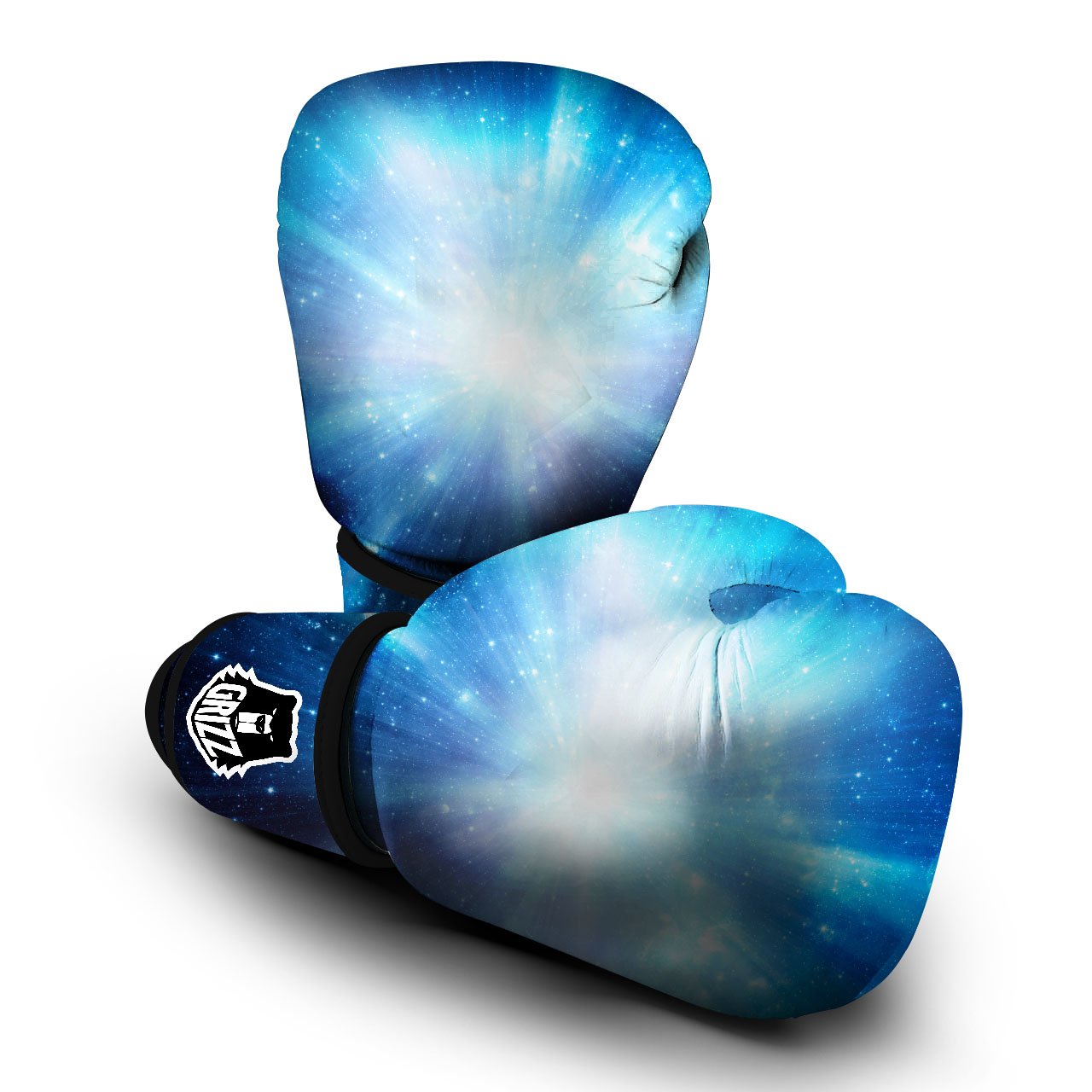 Space Light Blue Print Boxing Gloves-grizzshop