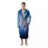 Space Light Blue Print Men's Robe-grizzshop