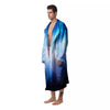 Space Light Blue Print Men's Robe-grizzshop