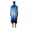 Space Light Blue Print Men's Robe-grizzshop