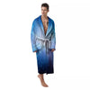 Space Light Blue Print Men's Robe-grizzshop