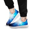 Space Light Blue Print White Athletic Shoes-grizzshop