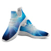 Space Light Blue Print White Athletic Shoes-grizzshop