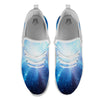 Space Light Blue Print White Athletic Shoes-grizzshop