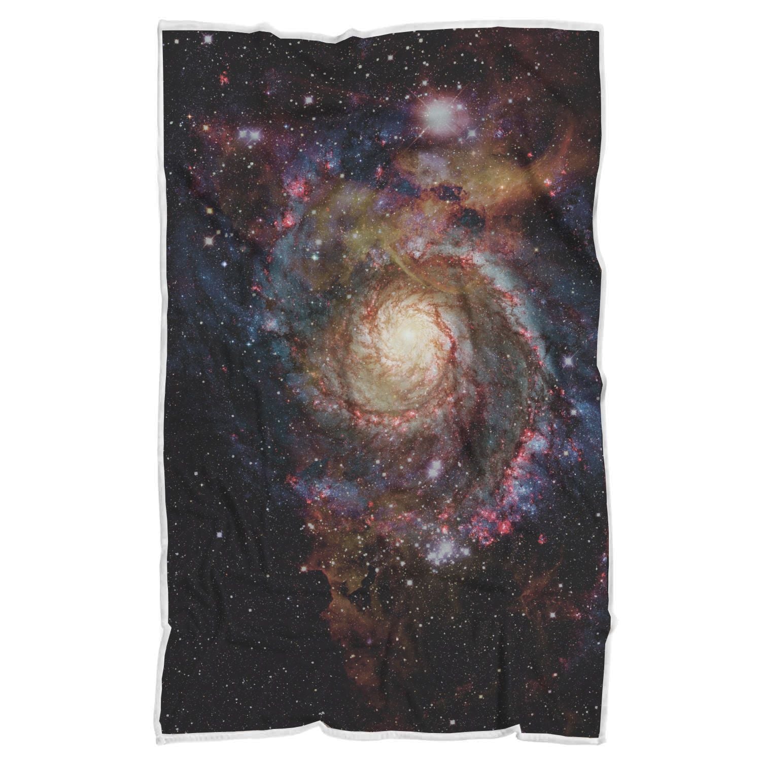 Space Milky Way Galaxy Print Throw Blanket-grizzshop