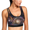 Space Milky Way Galaxy Print Women Sports Bra-grizzshop