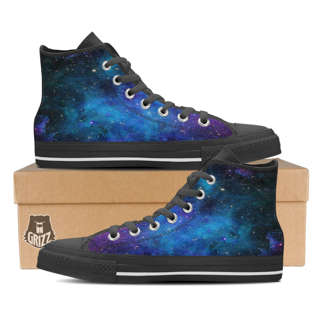 Space Nebula Print High Top Shoes-grizzshop