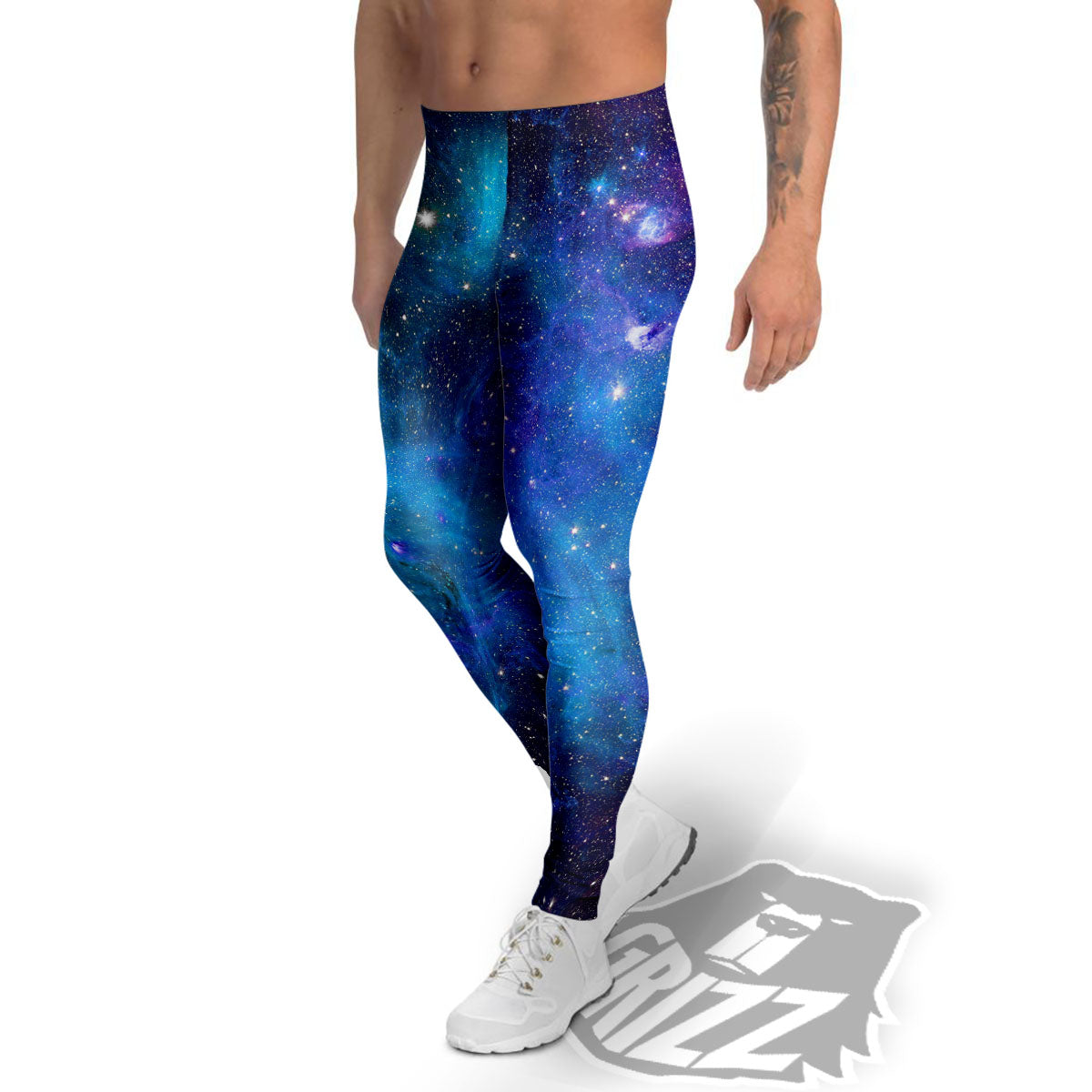 Space Nebula Print Men's Leggings-grizzshop