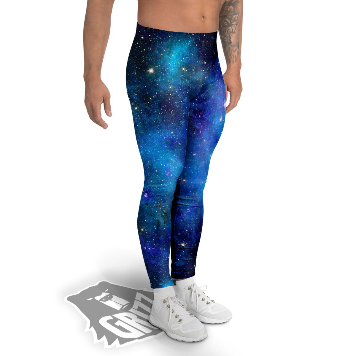 Space Nebula Print Men's Leggings-grizzshop