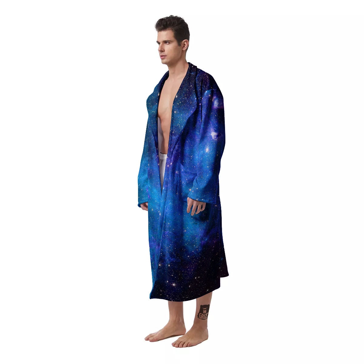 Space Nebula Print Men's Robe-grizzshop