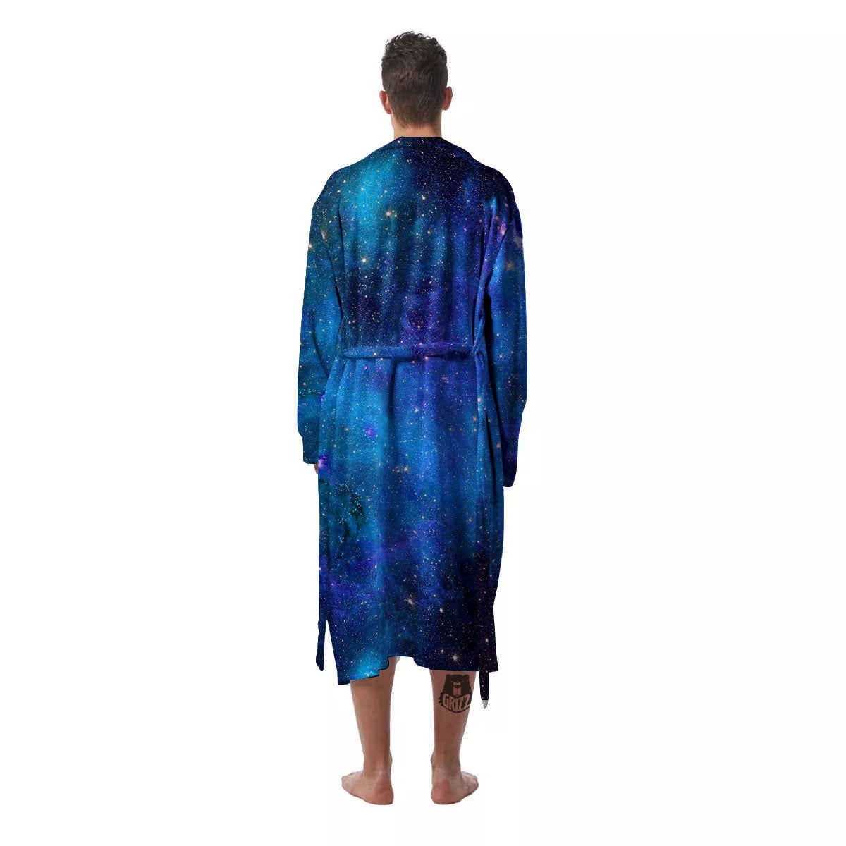 Space Nebula Print Men's Robe-grizzshop